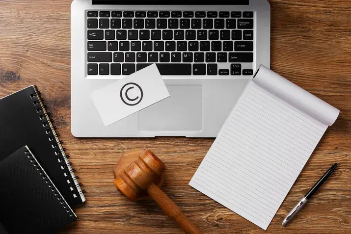 Trademark and copyright protection workspace with legal tools